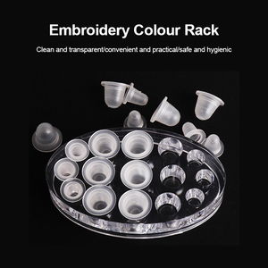 Tattoo Ink Cup <b>Holder</b> Silicone Pigment Stand Tray for PMU Microblading Permanent <b>Makeup</b> Workstation Professional Studio Use - Product Image 2