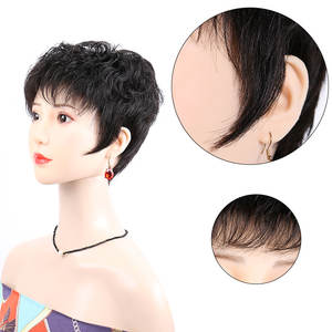 วิกผมหยิกสั้นสำหรับผู้หญิง<span class=keywords><strong>ผม</strong></span>หน้าม้าทรงเฉียงทำจากธรรมชาติสำหรับคนวัยกลางคนและ<span class=keywords><strong>ผู้</strong></span><span class=keywords><strong>สูงอายุ</strong></span> - Product Image 5