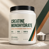 Bubuk Creatine Monohydrate 500g 60 Sachet Vegan Murni Mikronisasi untuk Olahraga Gym Peningkatan Kekuatan Otot Performa untuk Dewasa OEM ODM HALAL