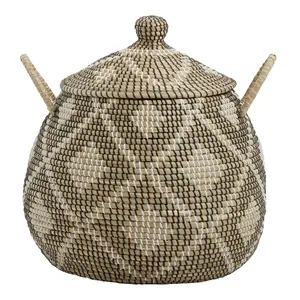 Seagrass Hamper With Handle Natural Seagrass Storage Made In Vietnam Wholesale