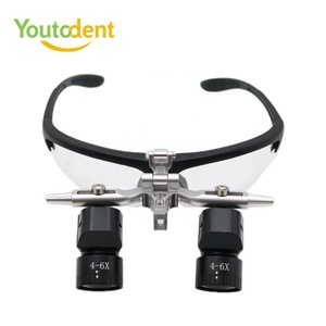 Loupes dentaires ergonomiques en acier chirurgical, grossissement réglable 4-6X avec lampe frontale LED 5W 30000lux - Product Image 6