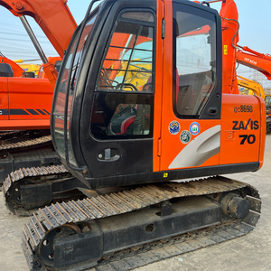 Excavadora de cadenas amarilla Hitachi, miniexcavadora hidráulica con cabina y orugas, motor Yanmar de 110 kW de potencia, alta capacidad de excavación - Product Image 5