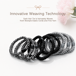 Vente en gros d'élastiques à cheveux tissés colorés avec une bande élastique résistante pour femmes et filles, pour queue de cheval et coiffure quotidienne - Product Image 4