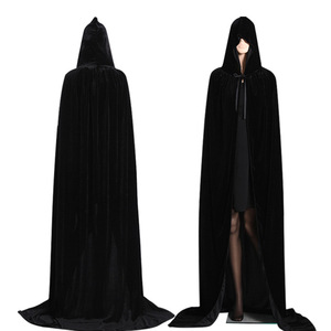 Capa con capucha para hombre y mujer, capa larga de terciopelo, disfraz de Halloween, Vampire - Product Image 2