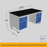 Table de laboratoire modulaire contemporaine en acier, nouvelle conception, avec étagères et armoires