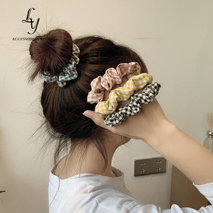 Fabric Scrunchie Hair Tie <b>Elastic</b> <b>Band</b> For Daily Use Random Color Mixing Style <b>Large</b> Intestine Part Number - Product Image 1