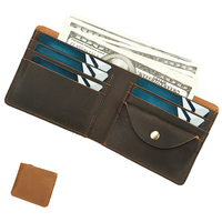 Dompet pendek kulit kuda gila, Cross-Border buatan tangan pria desain sederhana