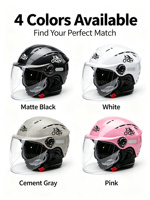 Casque de moto certifié 3C en ABS avec système de ventilation et lentille HD