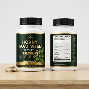 Extrait de Goat Weed amer 500 mg Complément alimentaire 60 capsules végétariennes Formule à base de plantes - Product Image 6