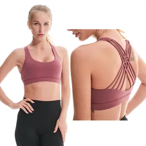 Sexy Yoga Wear Vrouwen Padded Yoga Sport Sexy Naakt Beha Schudden Proof Running Workout Gym Top