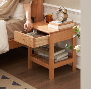 Comodino in Legno Massello di Quercia Nordica, Moderno e Minimalista, con 1 Cassetto, per Camera da Letto, Modello A5023 - Product Image 5