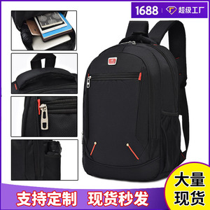 Laptop <b>Backpacks</b> <b>Large</b> Capacity Water-Repellent Unisex Business Travel Shoulder Straps Solid Color - Product Image 5