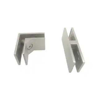 Stainless Steel 2 Ways 90 Degree Corner Square Glass Clamp Glass to Glass Connector