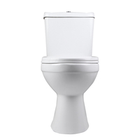 Cuvette de toilette en céramique européenne à double chasse, deux pièces, ronde, à poser au sol