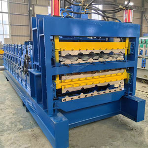 Drei schicht ige Trapez blech walzen form maschine Metalldach maschine Preis - Product Image 3