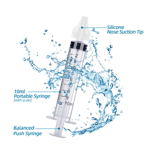 Lot de 2 seringues professionnelles en PVC de 10 ml, réutilisables, en silicone, pour nettoyer <span class=keywords><strong>le</strong></span> <span class=keywords><strong>nez</strong></span> des nourrissons, outil de rinçage, irrigateur nasal pour bébés et enfants - Product Image 2