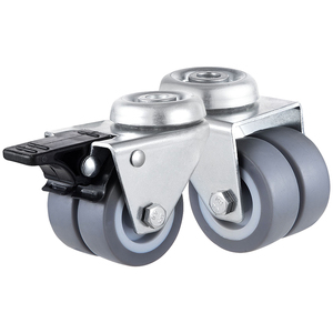 2 3 inch Bolt lỗ TPR bánh xe kép bánh xe công nghiệp xe đẩy bánh xe Caster nhỏ Dolly bánh - Product Image 1
