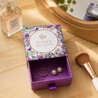 Offre Spéciale – Expédition Immédiate – Vente en Gros – Faible MOQ – Boîte à Bijoux Personnalisée Compacte avec Ruban et Tiroir en Papier pour Petits Anneaux