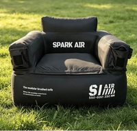 Canapé gonflable pour une personne avec base renforcée en fibre, portable et résistant à l'usure pour une utilisation en extérieur et en intérieur