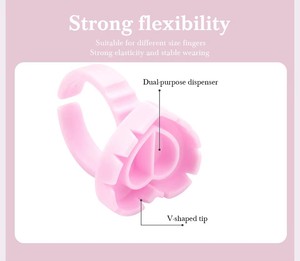 100pcs Disposable Eyelash Glue Rings Pink Plastic <b>Adhesive</b> Cup for <b>Lash</b> Extension Salon Use - Product Image 4
