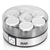 Yaourtière RAF American Standard 20W avec contrôle de température, 7 pots en verre, yaourtière domestique avec chauffage PTC