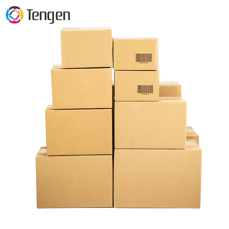 Tengen ücretsiz örnek toptan özel eko nakliye 20X20X14 oluklu ambalaj karton teslimat ayakkabı kutuları için hareketli kutuları