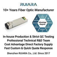 Transceiver SFP+ BiDi RUIARA 10G 20km 1330nm/1270nm Simplex LC DDM Module Optique Fibre Monomode Compatible avec les Principaux Commutateurs