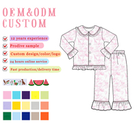 En Gros Pyjamas de Noël Doux, Tenues Famille Fille, Ensembles de Nuit Deux Pièces à Volants, Pyjamas Boutique Doux pour Bébé Fille