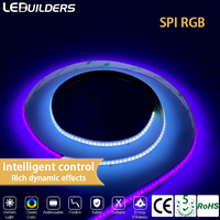 Bande LED COB RGBW Ws2811 24V 420 LED/m, programmable par pixel, multicolore, adressable individuellement, éclairage paysager en cuivre
