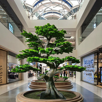 Grand sapin bonsaï artificiel écologique en fibre de verre de 3.5m en plastique durable avec utilisation intérieure et extérieure en bois véritable