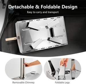 13 pollici portatile da tavolo in acciaio inox forno per Pizza da campeggio all'aperto a legna griglia per Pizza fatta con acciaio inossidabile - Product Image 4