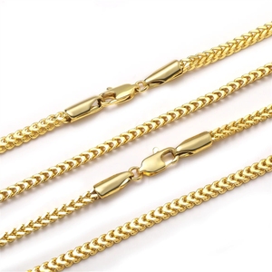 Colar de Corrente de Moda Banhado a Ouro, Joia com Elo Cubano, Colar de Corrente de Ouro 14K 18K - Product Image 6