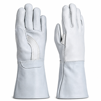 Gants de soudage professionnels en cuir de daim résistant à la chaleur, ignifuges, souples, à long manchon, avec coutures en Kevlar, pour soudage MIG/Stick, 37 cm