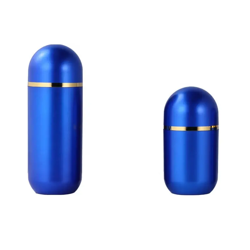 Hot Sale Red Blue Gold Silver Bullet Shaped Plastic acrylic bottle with Screw Cap for Capsule High Class Health Foods
