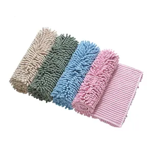 Brand-new microfiber chenille bath mat for non-slip and water absorption for tub
