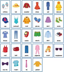 แฟลชการ์ดเสื้อผ้าสำหรับเด็ก - แฟลชการ์ดคำศัพท์เกี่ยวกับเสื้อผ้าและเครื่องประดับสำหรับเด็กก่อนวัยเรียนและอนุบาล - Product Image 3