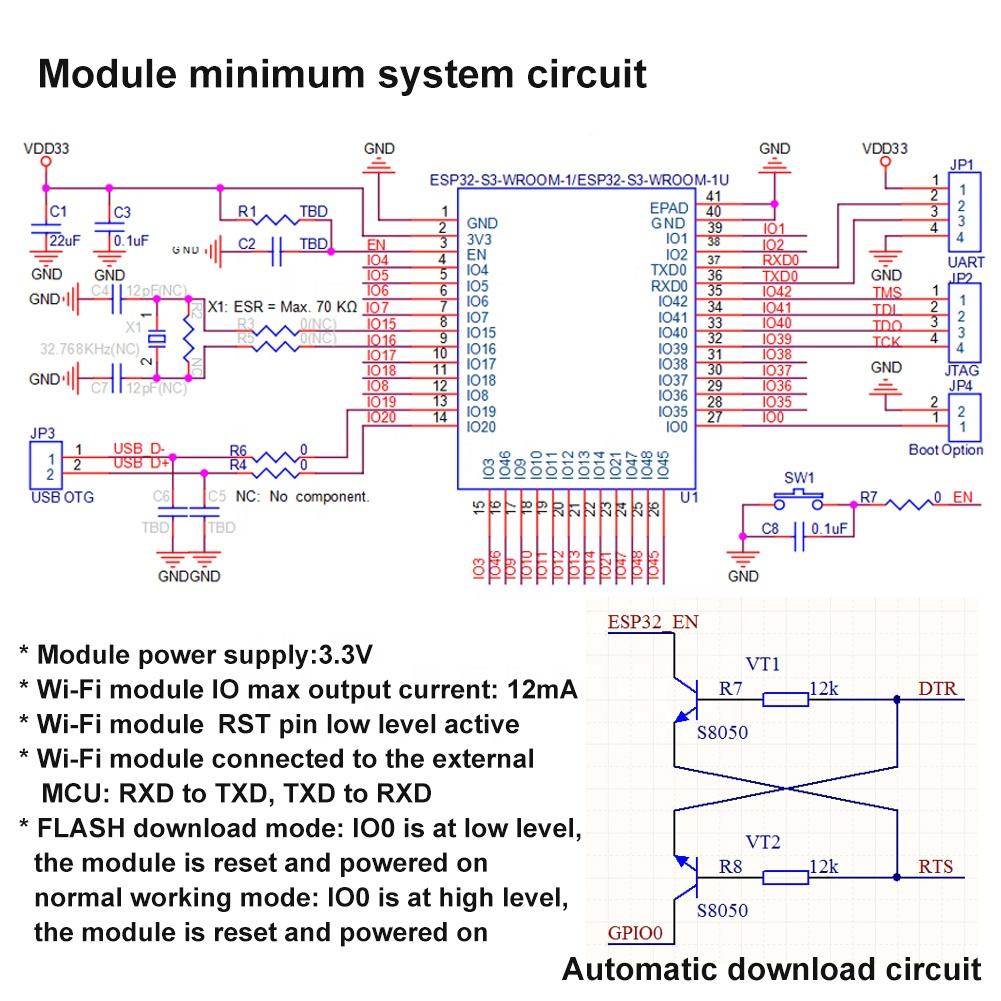 ESP32-S3-WROOM-1-N16R8 ESP32 WiFi BTモジュールSPIフラッシュ16MB搭載PCBアンテナXH-S3Eスマートビル産業オートメーション用|  Alibaba.com