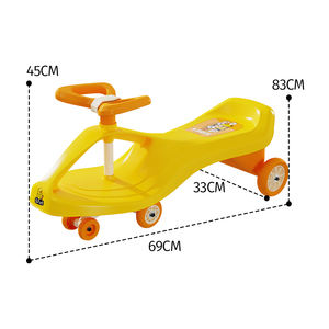 Luddy Çocuklar İçin PU Işıklı Tekerlekli Salıncak Araba |   50kg Taşıma Kapasiteli Twist Araba |   Kelebek Direksiyonlu Dayanıklı Wiggle Araba - Product Image 2