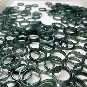 Nhẫn ngọc bích tự nhiên nguyên chất hạng A, dành cho nam nữ, trang sức đeo hàng ngày, quà tặng, nhẫn ngọc xanh đậm làm quà sinh nhật - Product Image 6