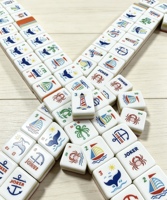 Nouvelle Collection Complète de Plage d'Été : Ensemble de Mahjong de Luxe en Acrylique Écologique pour 4 Joueurs – Le Choix Idéal pour les Rassemblements Spéciaux