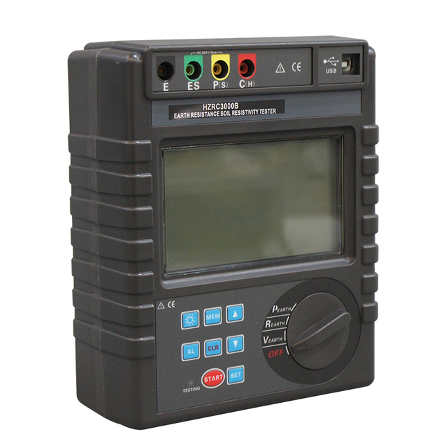 Huazheng Digital Electric Ground Resistance Tester HZRC-3000B Leakage Current Earth Resistance Meter