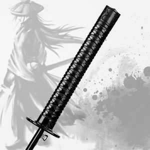 Paraguas japonés con diseño de mango samurái, de metal recto, con cubierta extragrande, resistente, de 16 varillas, tela de alta calidad, manual, negro, personalizado. - Product Image 4