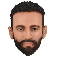 Masque réaliste en latex et silicone pour le visage entier, idéal pour Halloween, cosplay, fêtes, films, prothèses, visage d'homme artificiel, mascarade, drôle et amusant