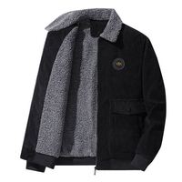 Manteaux d'hiver chauds et épais en velours côtelé pour hommes avec col en fourrure – Vêtements décontractés thermiques en coton pour hommes – Vente en gros