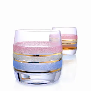 Tazas de vidrio para beber en el congelador, vaso de vidrio de estilo antiguo