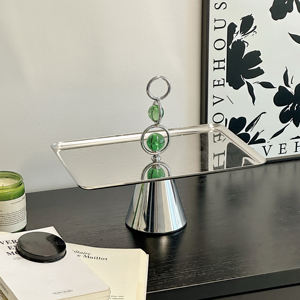 Plateau de service alimentaire <span class=keywords><strong>d</strong></span>écoratif en acier inoxydable <span class=keywords><strong>argent</strong></span>é personnalisé de haute qualité avec poignées - Product Image 2