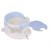 Chaise de bain pour bébé avec base à ventouses et barre de sécurité, siège antidérapant en plastique PP+TPR pour 0-18 mois