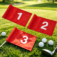 Drapeaux de golf personnalisés en nylon 420D de 6*8 pouces, numéros 1-9, mini-drapeaux de putting avec tube en plastique, vente en gros