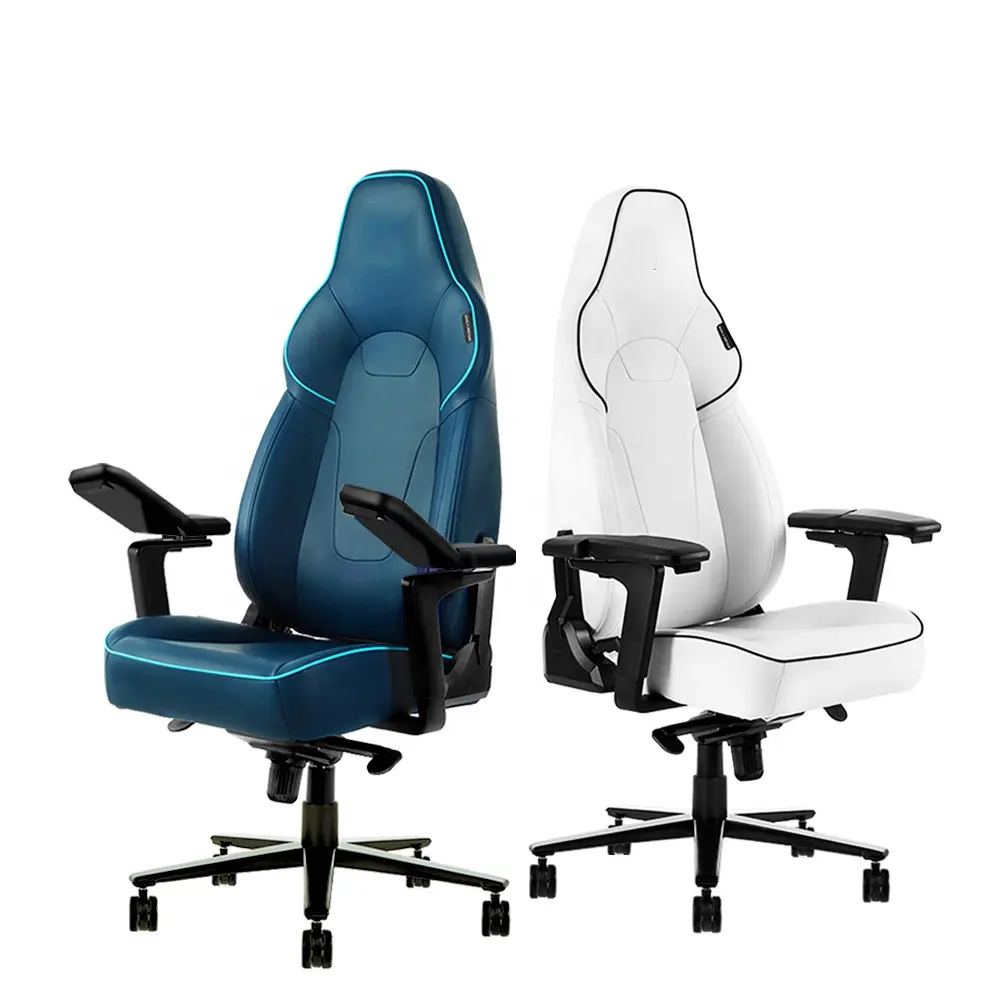 Amérique du Sud hot silla gaming Silicone Cuir mieux Ergonomique bleu blanc Chaise de jeu 6D Accoudoir Confort PC Racing Chair