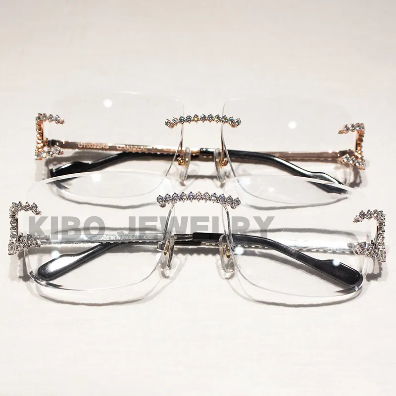 Fashion Luxury Glasses Clear Lens VVS Moissanite Glasses